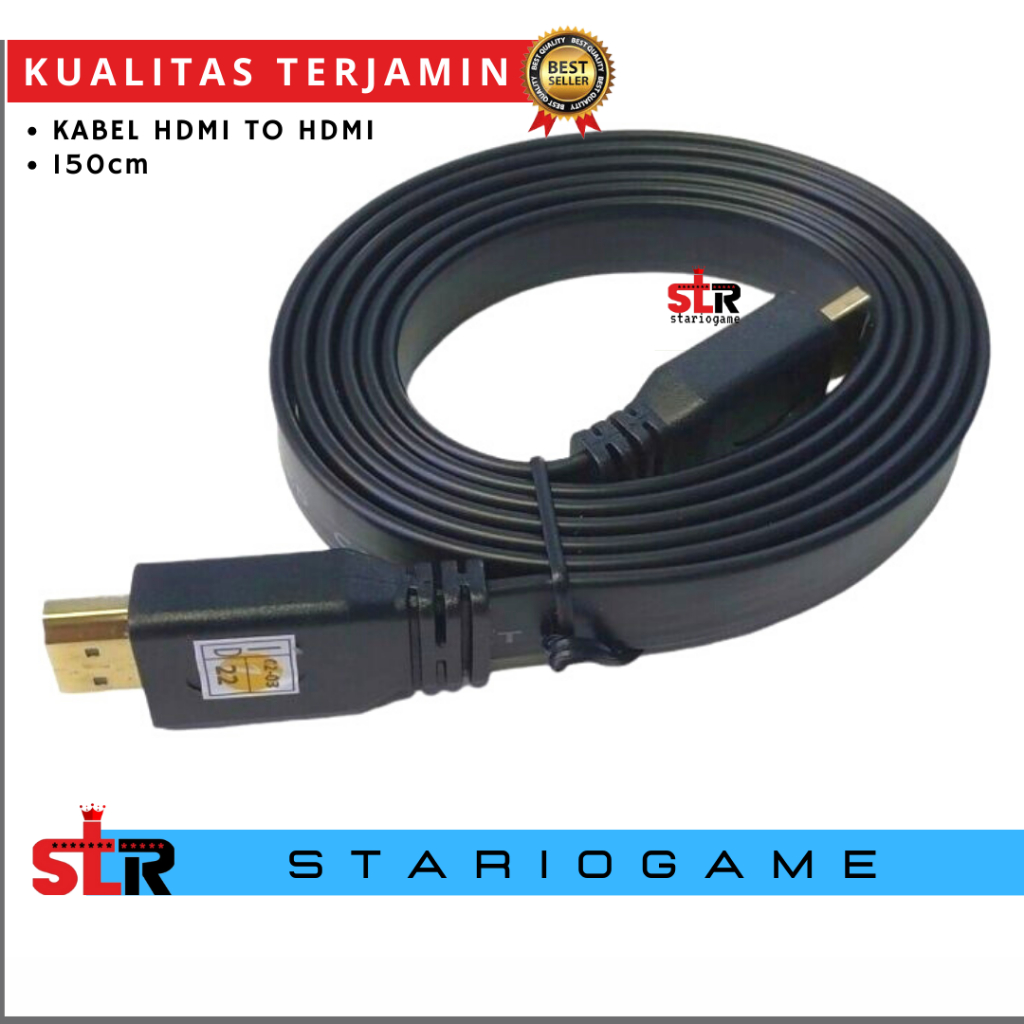 Kabel hdmi to hdmi ps3 ps4 Kabel hdmi ps3 ps4 Kabel HDMI rajut HDMI hitam 1,5m flat gepeng HDMI TV
