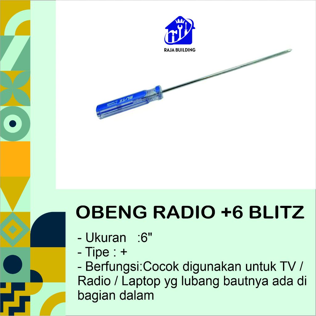 Obeng Radio +6 Blitz / Obeng Radio Blitz / Obeng Setting / Obeng Kurus