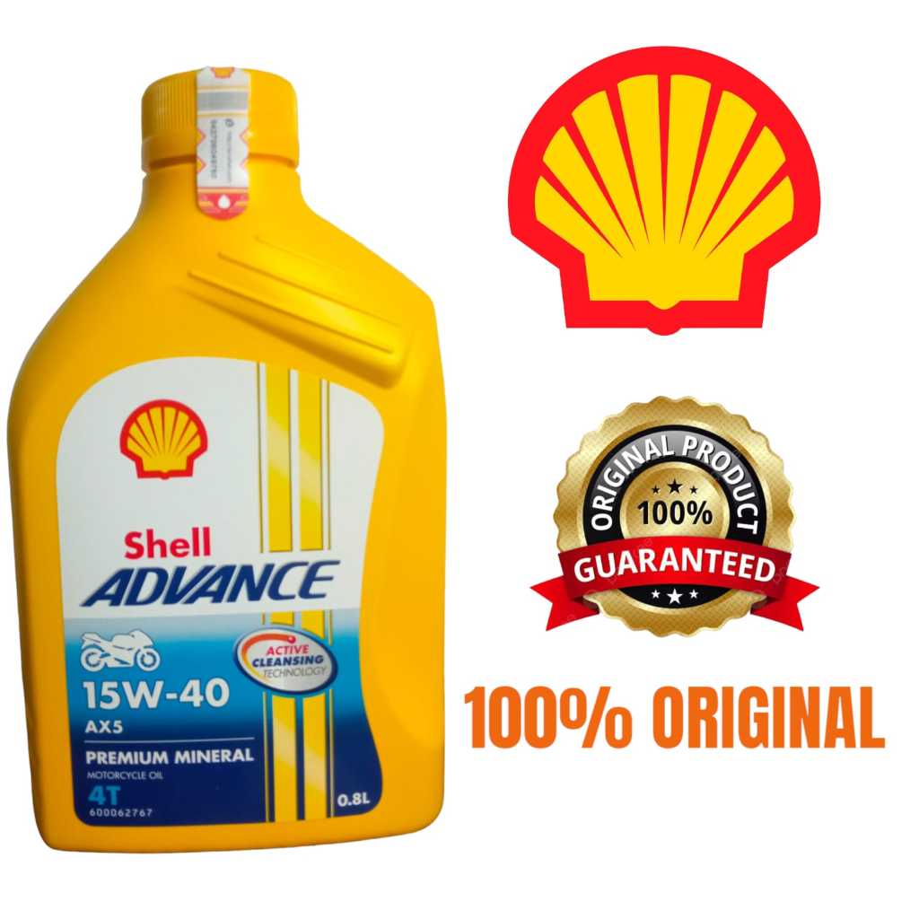 Oli SHELL Advance AX5 800ml Oli Motor 0.8Liter 15W-40 4T