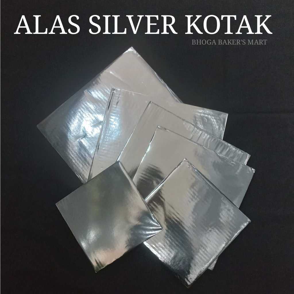 ALAS KUE SILVER KOTAK/TATAKAN KUE SILVER KOTAK/ALAS TART KOTAK