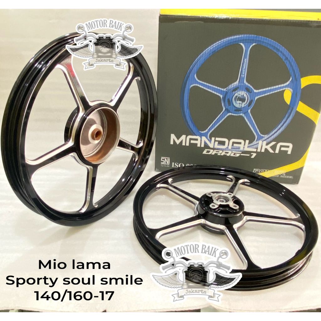 velg velek pelek power mandalika mio lama carbu smile soul sporty ring 17 tapak 140/160 1set depan b