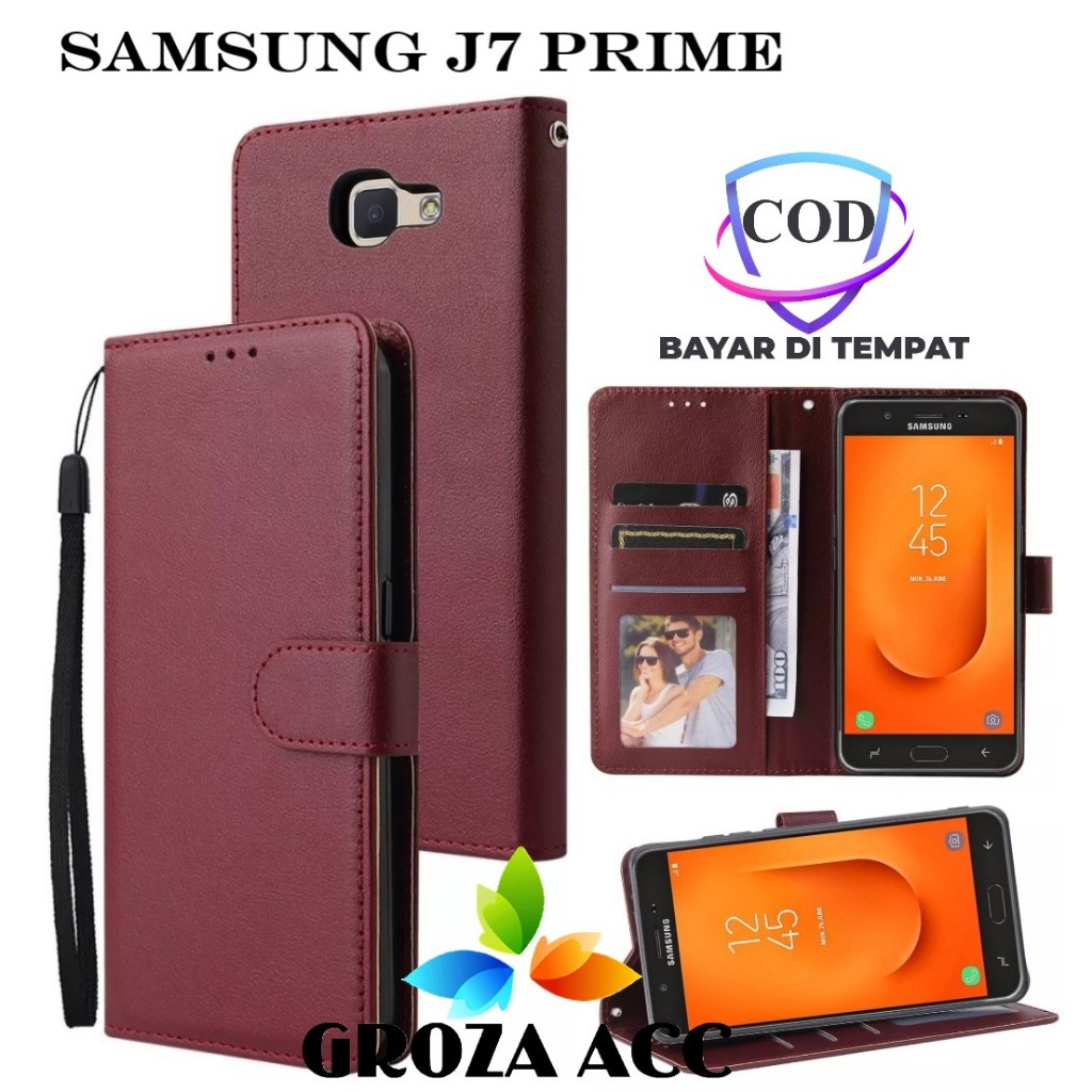 Flip Case SAMSUNG J7 PRIME  Case Wallet Kulit Casing Dompet Case Wallet Leather Flip Case SAMSUNG J7