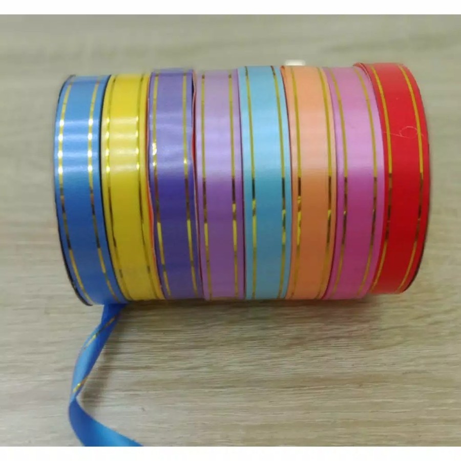 

Pita jepang Metalik embos, List gold, Gliter pelangi / pita kado 1,2 inch / pita warna warni lucu PER ROLL