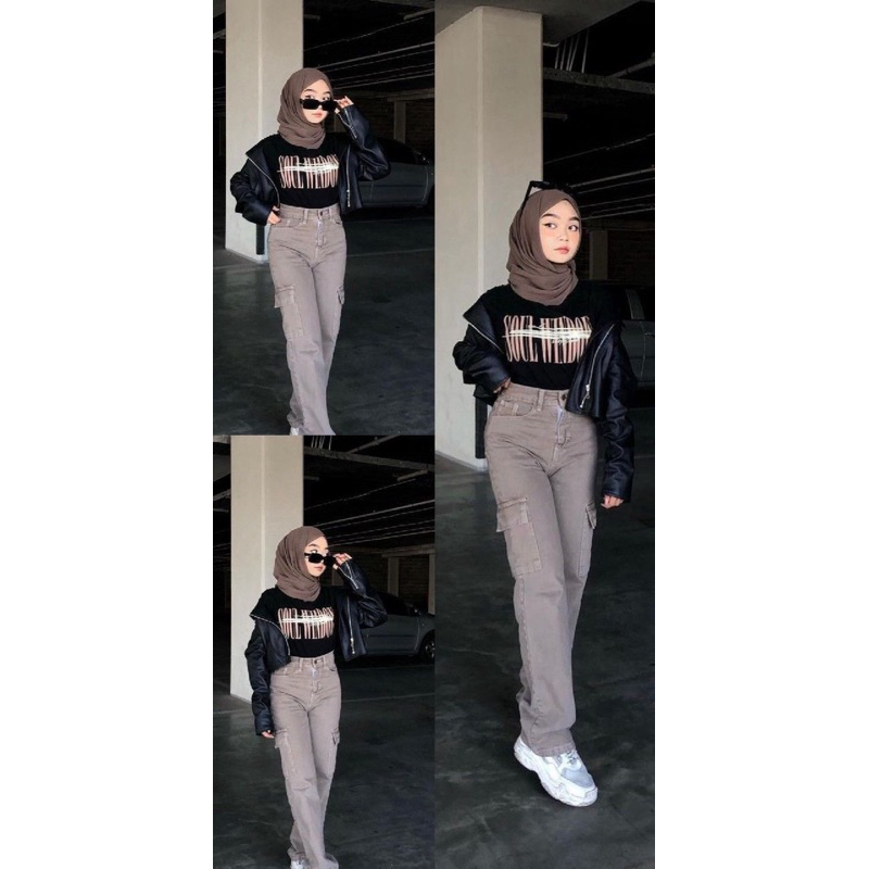 Celana Cargo Jeans // Celana Cargo Jeans Wanita // Celana Wanita