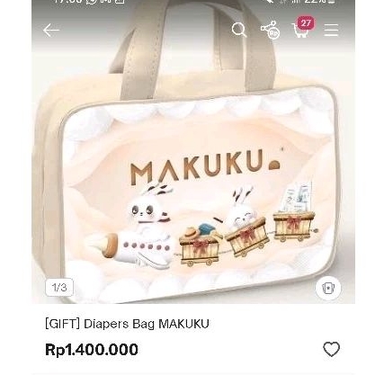 Dispers Bag MAKUKU Tas Perlengkapan bayi Original New tas mainan bekal anak