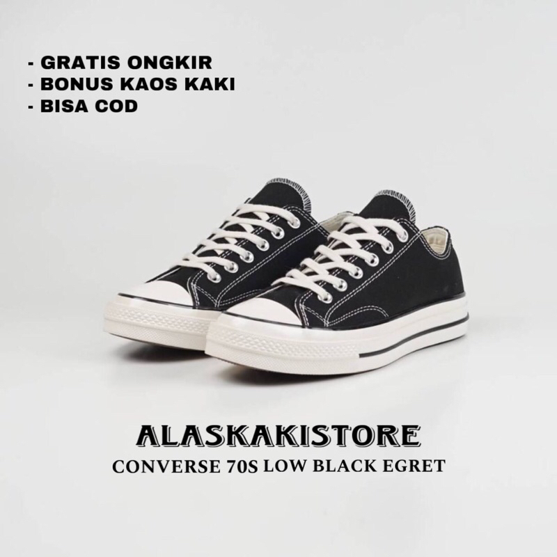 Converse 70s Low Black Egret Pria Wanita Grade Original Vietnam
