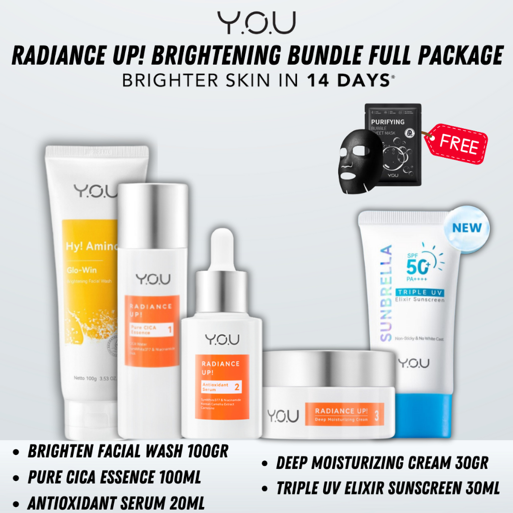 YOU Skincare Radiance Up Series Starter Pack Paket Lengkap Mencerahkan wajah Dan Menghilangkan Noda 