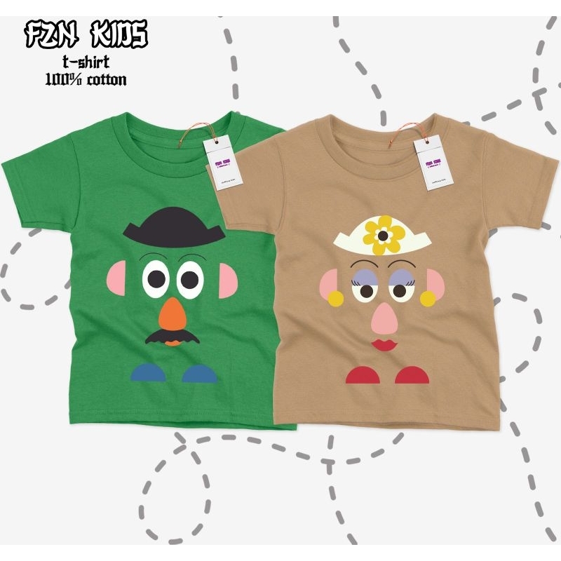 Fznkids Kaos Atasan Toy Story Mr dan Mrs Potato Head Premium Original