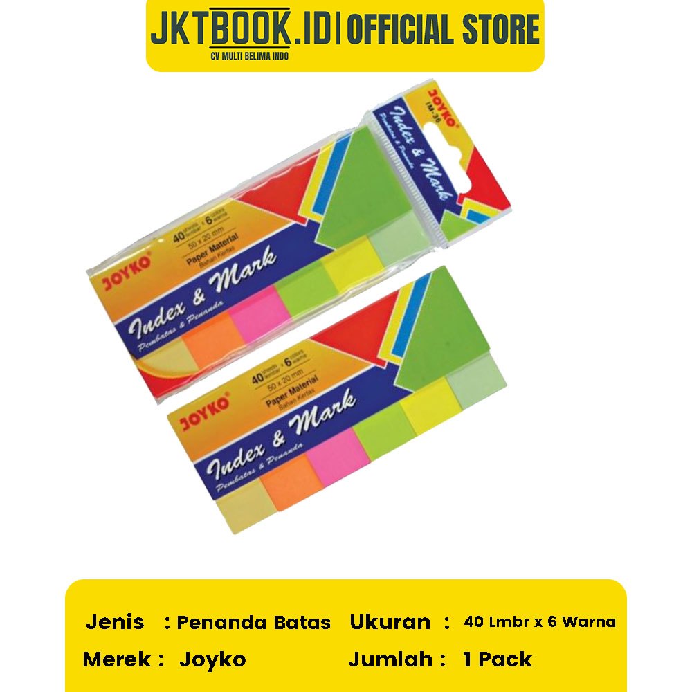 

Pembatas / Penanda Joyko (40 lembar x 6 warna)