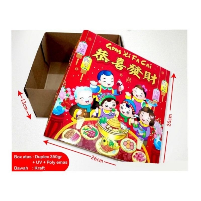 

BOX IMLEK 26x26x13cm KOTAK KADO DUS HAMPERS CNY