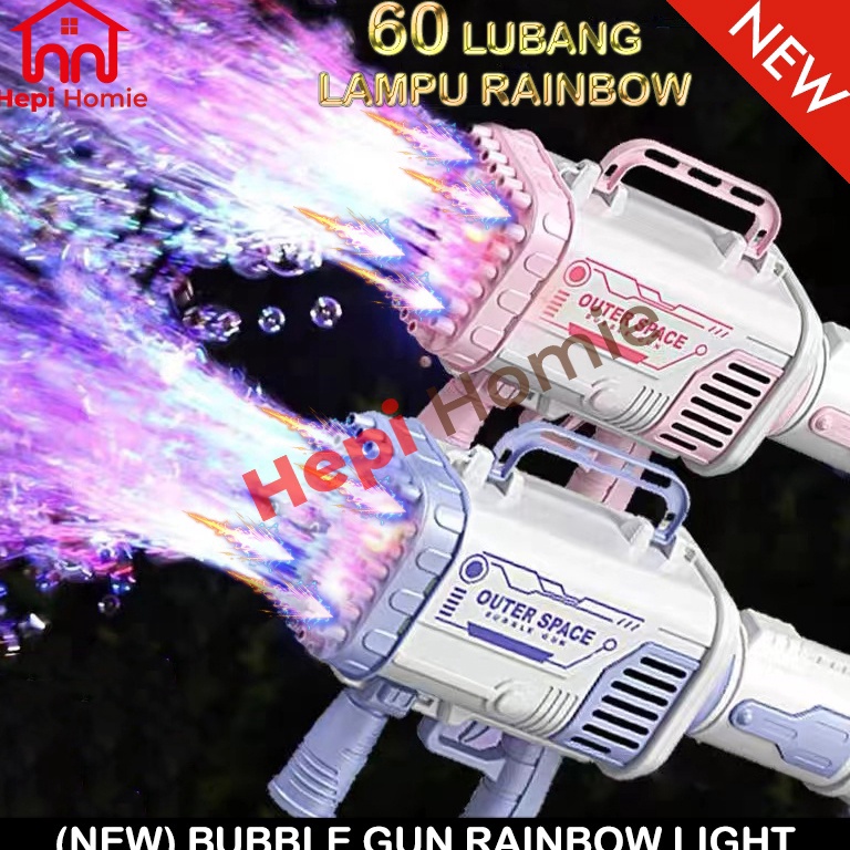 Terbaik.. [HH] GATLING BUBBLE GUN MACHINE JUMBO 60 HOLES / MAINAN TEMBAK SENJATA ANAK KIDS MESIN GEL