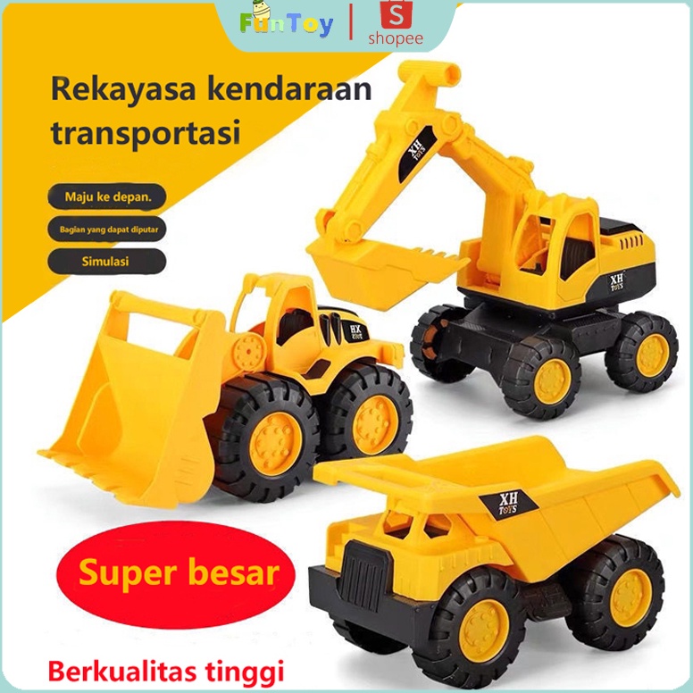 HARGA SPESIAL FUNTOY Besar Truk Mainan Teknik Dump Truck Truk Mainan Bulldozer Excavator Traktor Mob