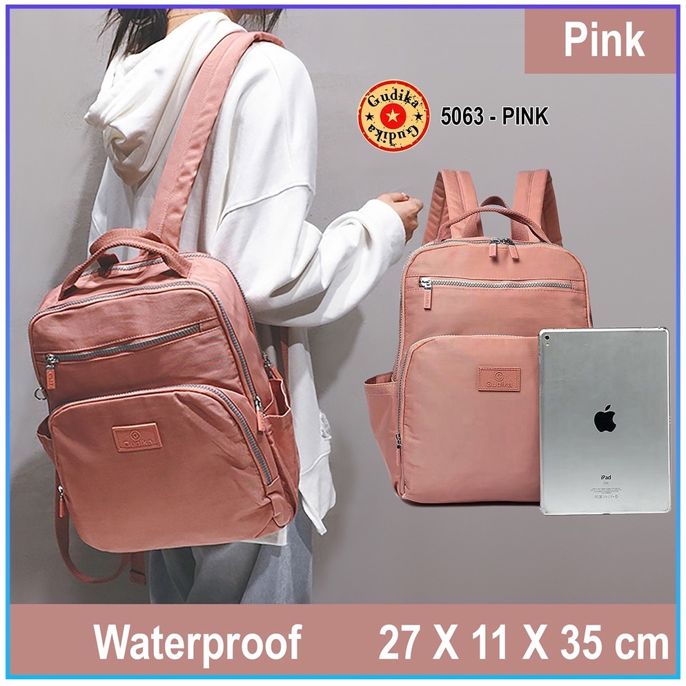 Siap Kirim.. PROMO GUDIKA 5063 - Tas Ransel Laptop Wanita Kekinian Import Original Bahan Nilon Water