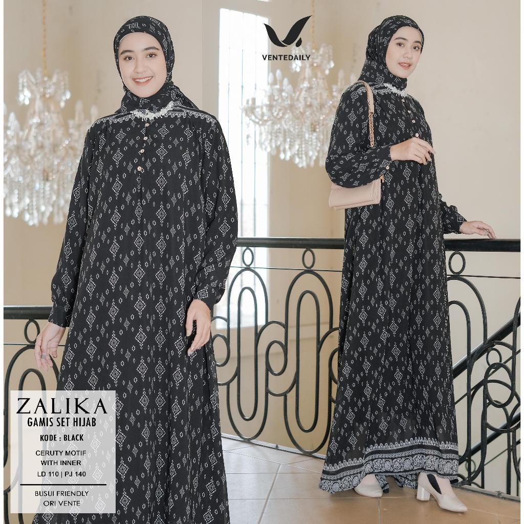 ZALIKA MAXY SET HIJAB ORI VENTE / ZALIKA VENTE SET HIJAB GAMIS ABAYA CERUTY CERUTI COMBI LD110 DRESS