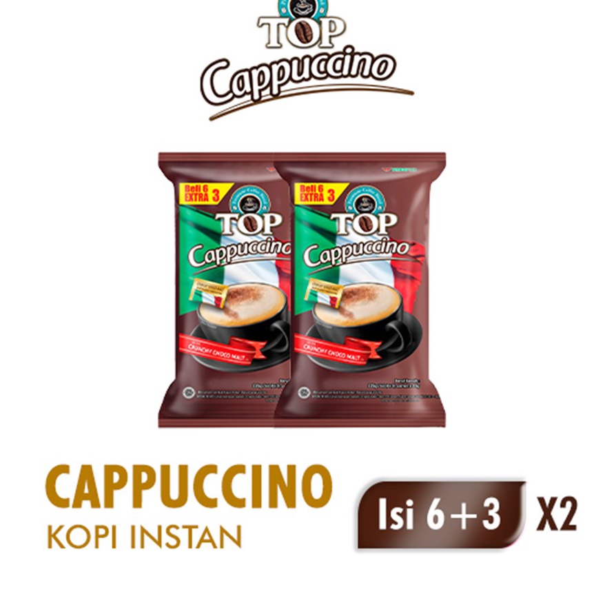 

WTCV7102 Terbaru Top Coffee Kopi Instan Cappucino Pack 25 gr isi 6 + 3 pcs x2