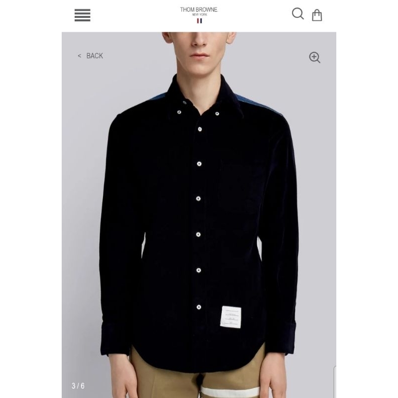 Kemeja Corduroy Thom Browne Hitam Second