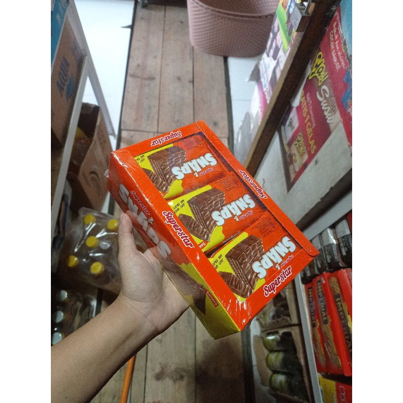 

Snack Wafer coklat Superstar Snap 1 pack isi 12 pcs