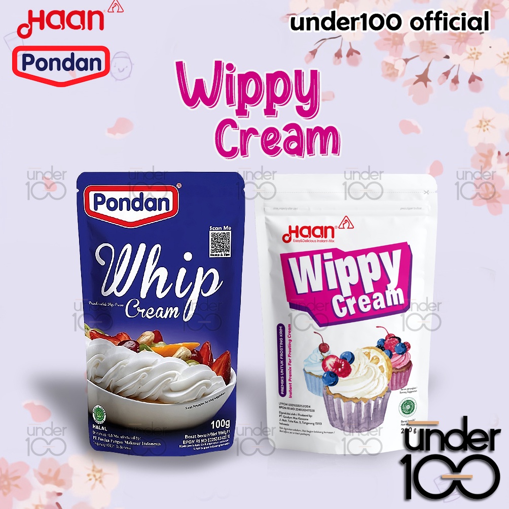 

[☃X74(] ❤ Under100 ❤ Haan Wippy Cream Pouch 200g | Pondan Whip Cream Pouch 100g | HALAL BPOM Checkout