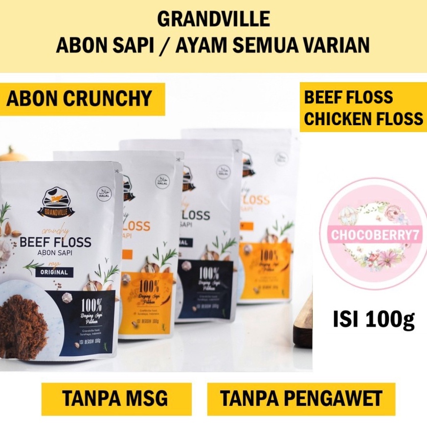 

[✢D9➤] Grandville Abon Sapi Abon Ayam 100gr Crunchy Beef Floss Chicken Floss Fish Original Spicy [286]