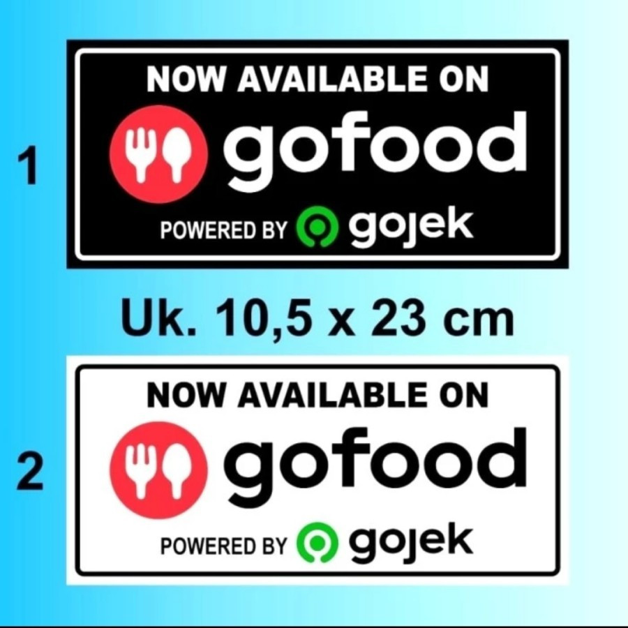 

stiker vinyl 10x23cm GOFOOD sign rambu k3