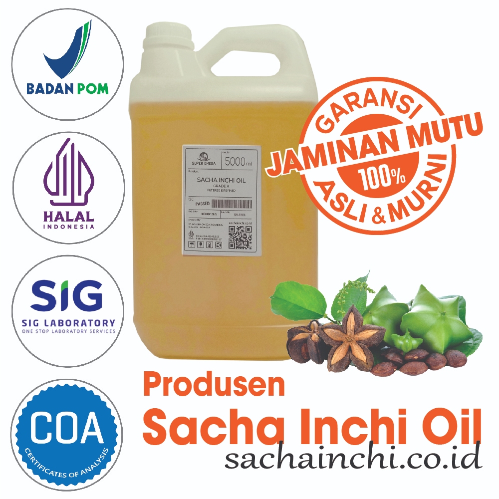 5 Liter Minyak Sacha Inchi Oil organik saca inci sacainci sanca ici BPOM jaminan murni original
