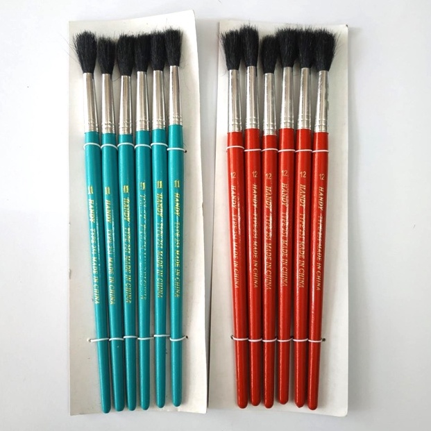 

Terk!!ni Kuas Lukis Cat Air No. 11 & 12 isi 6 pcs [186]