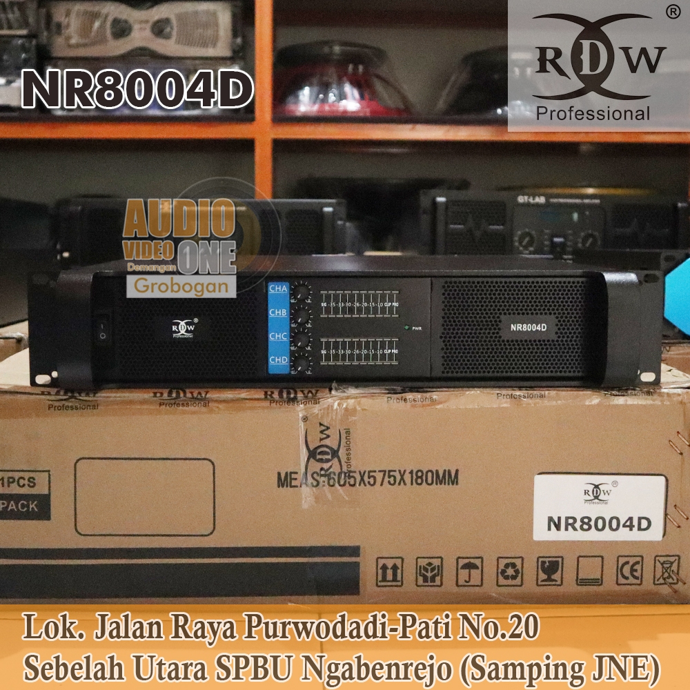 Power Amplifier RDW NR8004D Class H 4 x 800 Watt 8 Ohm Original Bonus Packing Kayu