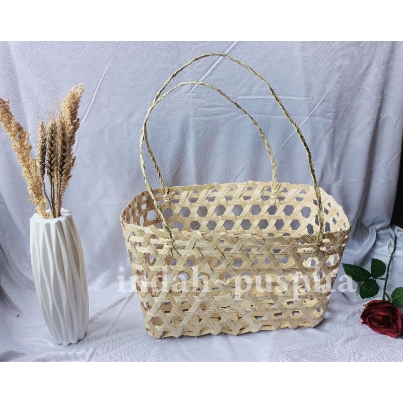 Anyaman bambu tas hampers lebaran