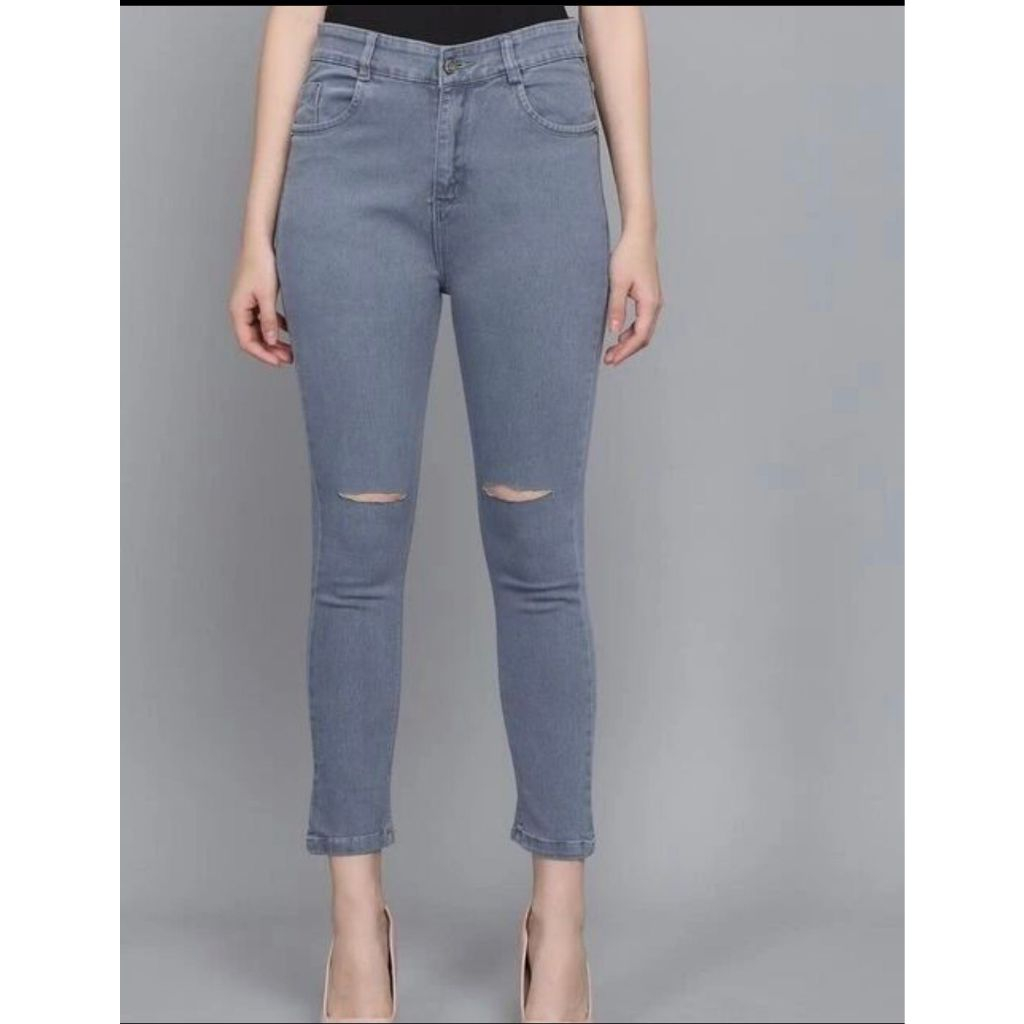 promo,celana robek lutut wanita warna abu-abu_Jeans wanita pensil abu-abu skinnyan..