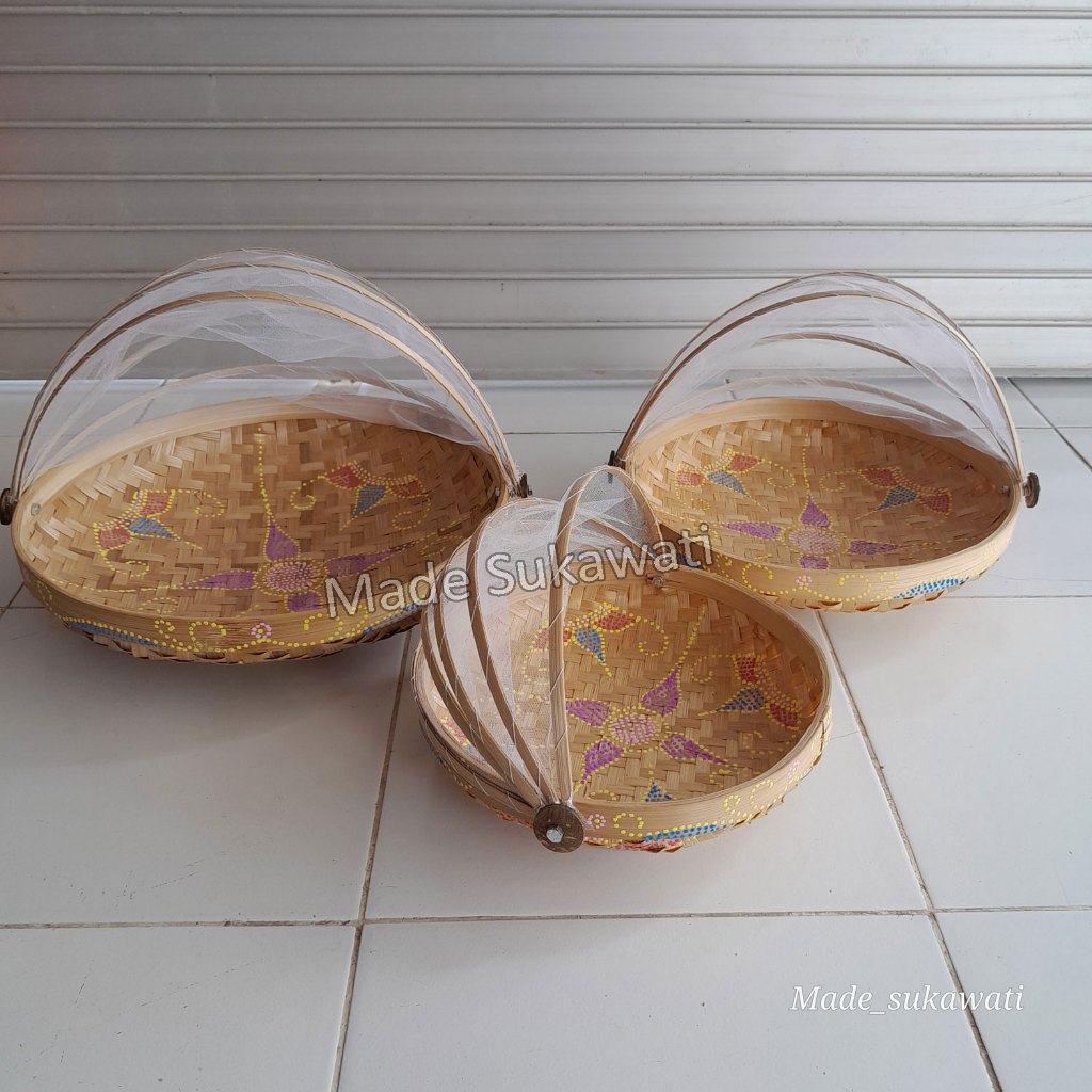 Set Wadah Tedung Saji Isi 3Pcs Kerajinan Wadah Tradisional Bali