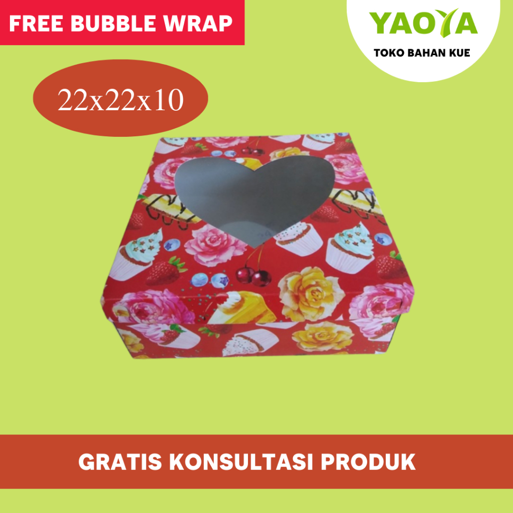 

KOTAK TART CETAK HATI TINGGI 22 x 22 x 10