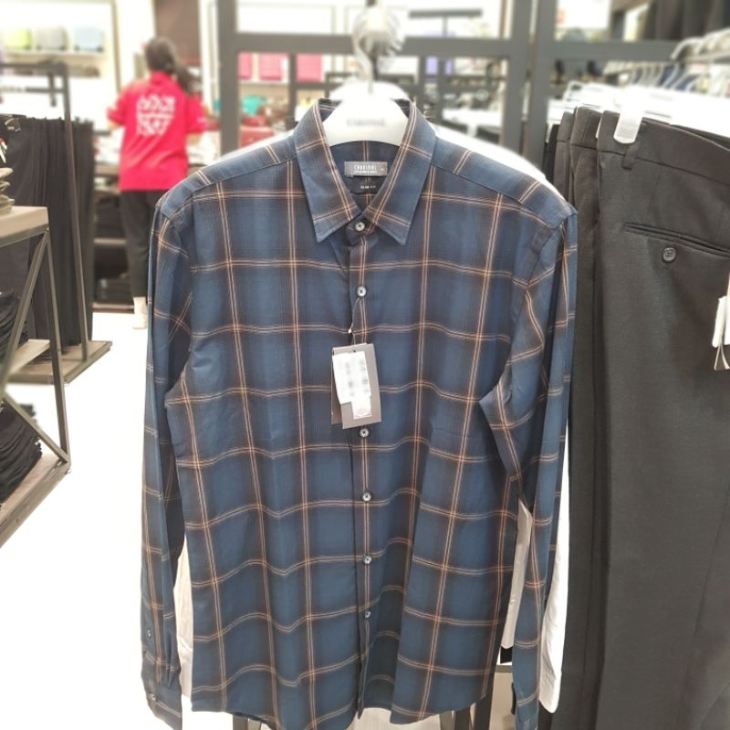 CARDINAL Kemeja kotak-kotak pria bahan katun