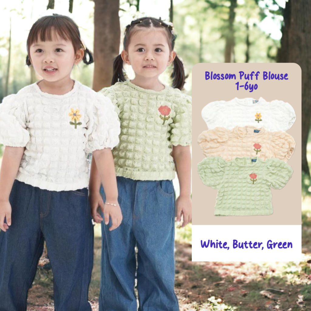NICOLE & WEE - SOLERAM - Bloom Puff Blouse - Atasan Anak - Baju Murah - Blouse Anak