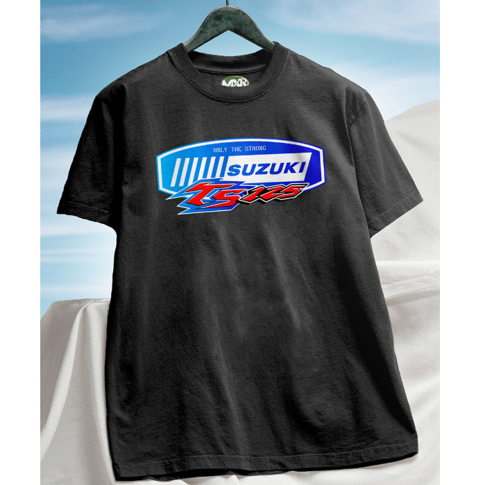 Baju Kaos Motor Pria Mudxracer Logo Suzuki TS 125 Indonesia Vol5