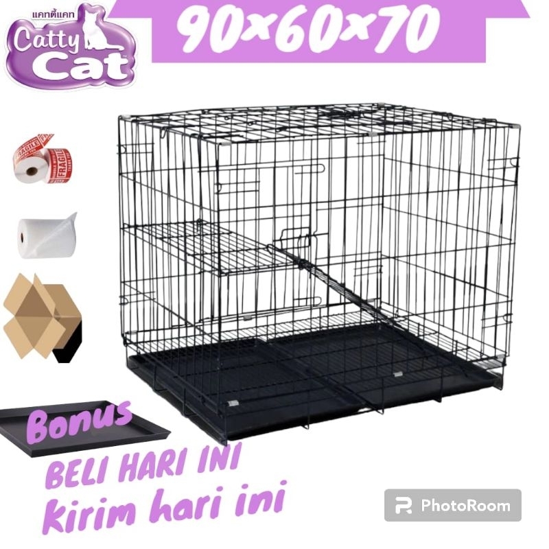 KANDANG KUCING JUMBO 90×60×70 2 TINGKAT BESAR