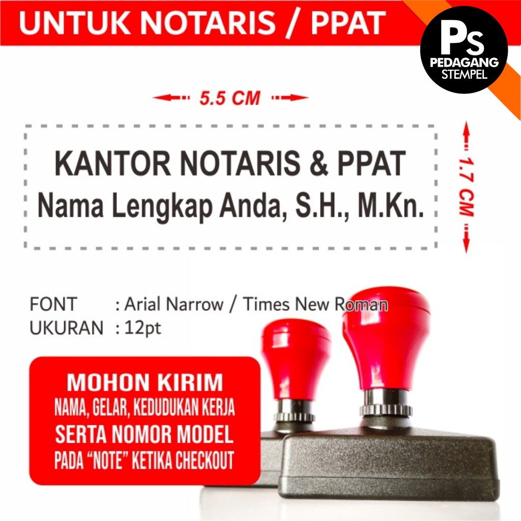 

Stempel Nama Notaris/PPAT