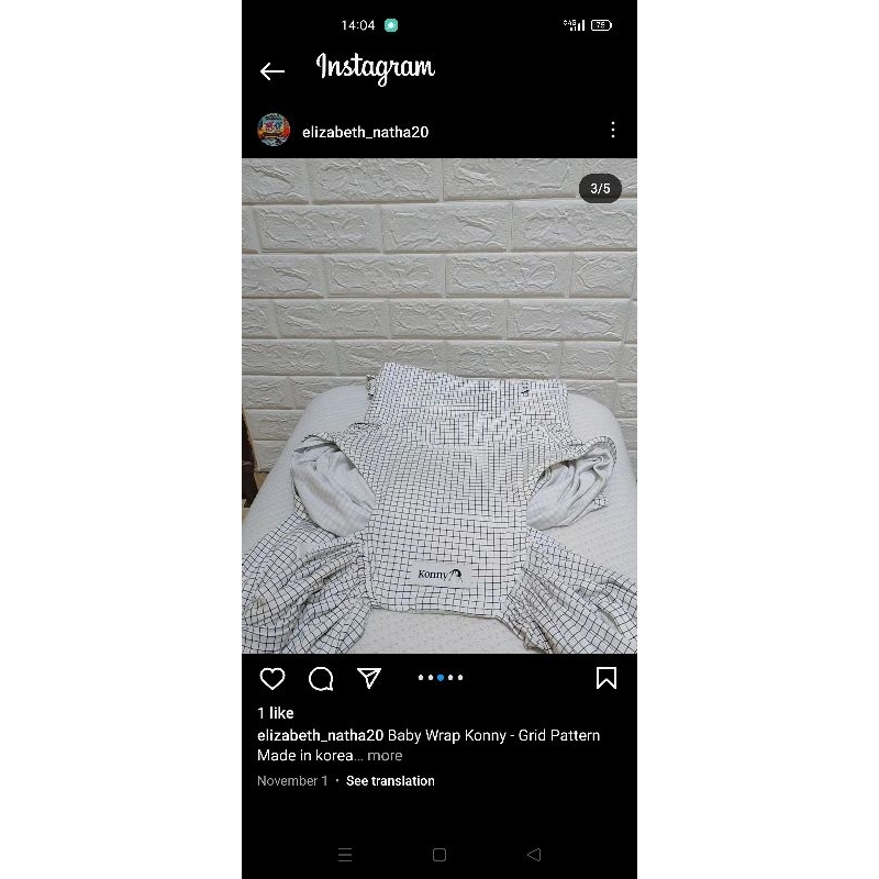 baby wrap konny putih prelove