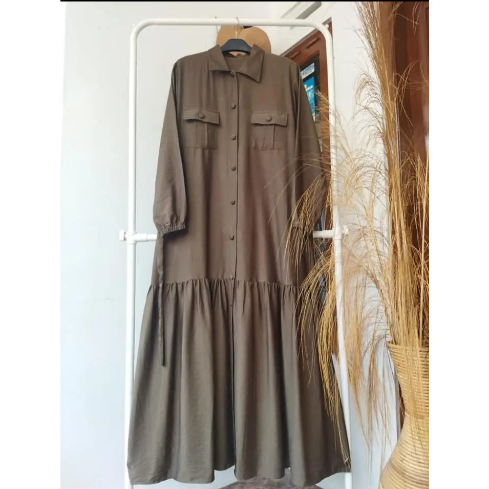 Alia dress gamis polos model terbaru lebaran wanita bahan toyobo premium