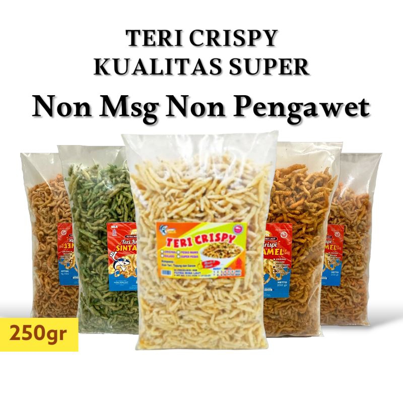 

Teri Crispy +250g Kualitas Super Non Msg -Teri Krispi sintamel- Lauk Siap Saji Teri Krispi- Teri crispy Non Msg - Teri krispi Snack Mpasi bayi - Teri crispy oven -Cemilan teri krispi - Camilan teri crispy - Teri nasi crispy non msg - Teri medan krispi