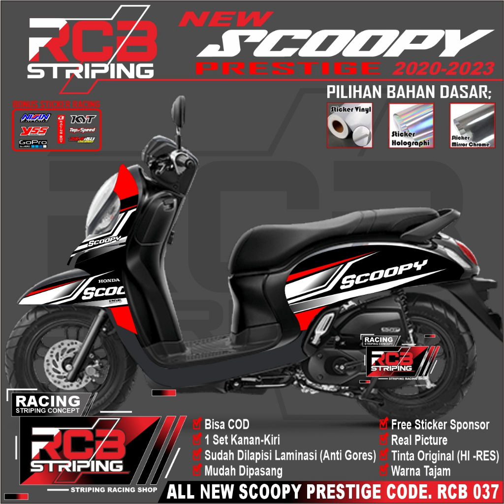 STRIPING SCOOPY NEW PRESTIGE-2020 2022 STRIPING SETIKER SCOOPY PRESTIGE RCB 037