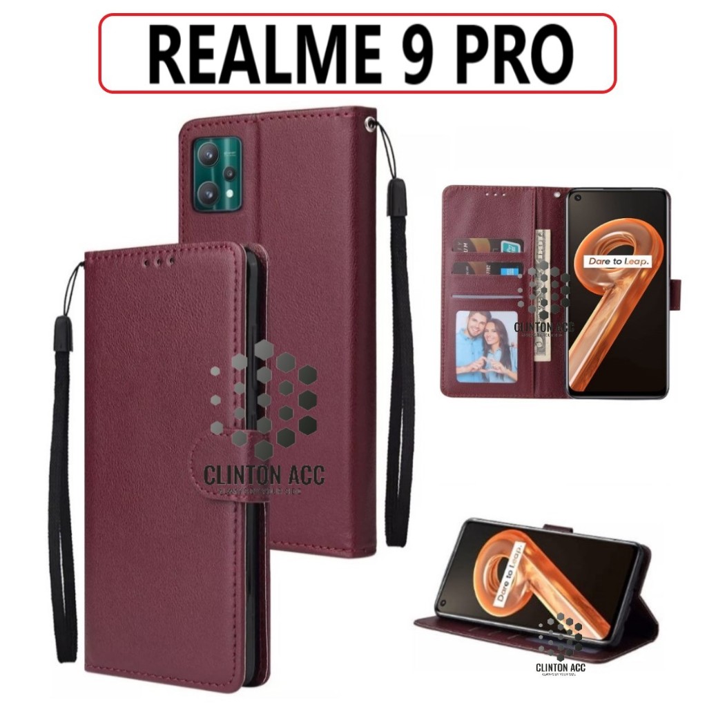 CASE HP REALME 9 PRO FLIP WALLET LEATHER DOMPET KULIT SOFTCASE PREMIUM FLIP COVER SARUNG BUKA TUTUP 