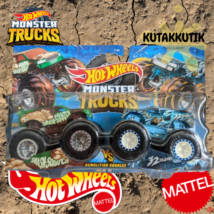 Hot Wheels Monster Trucks Demolition Doubles Smash-Squatch vs 32 Degrees