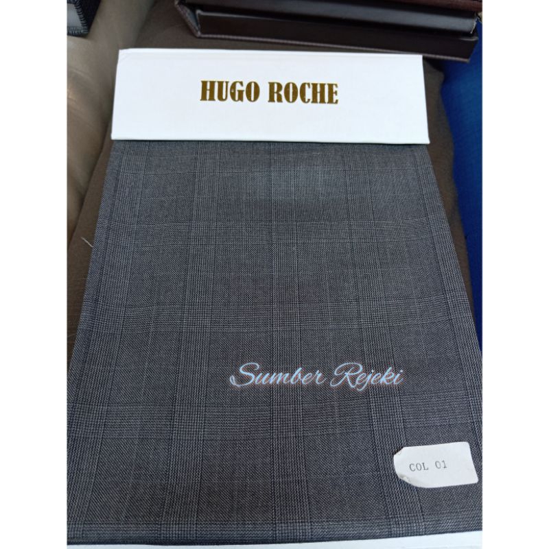 Kain Jas Celana Wool Meteran. Kain Semi Wool Motif Kotak By HUGO ROCHE ( Per 50 Cm)