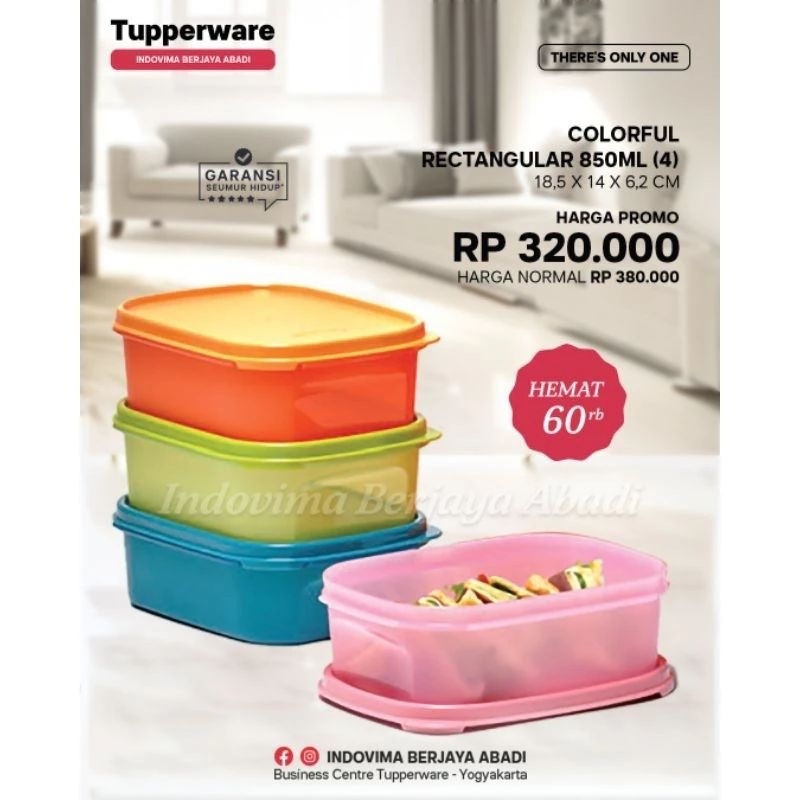 Colorful rectangular Tupperware