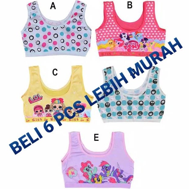 Termurah.. 6 Pcs Bra BH Beha Kutang Miniset Anak Perempuan Remaja SD SMP ABG Murah Mini Set Anak Rem