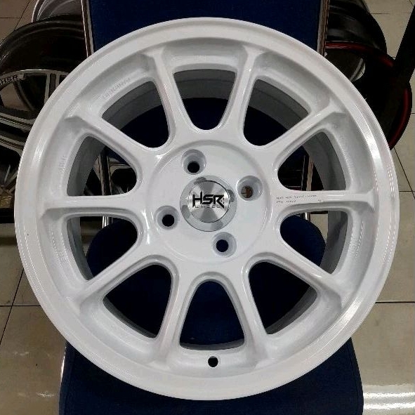 HSR FE03 RING 15 Velg Mobil Lubang 4 Pcd 100 Model Racing JDM Warna Putih
