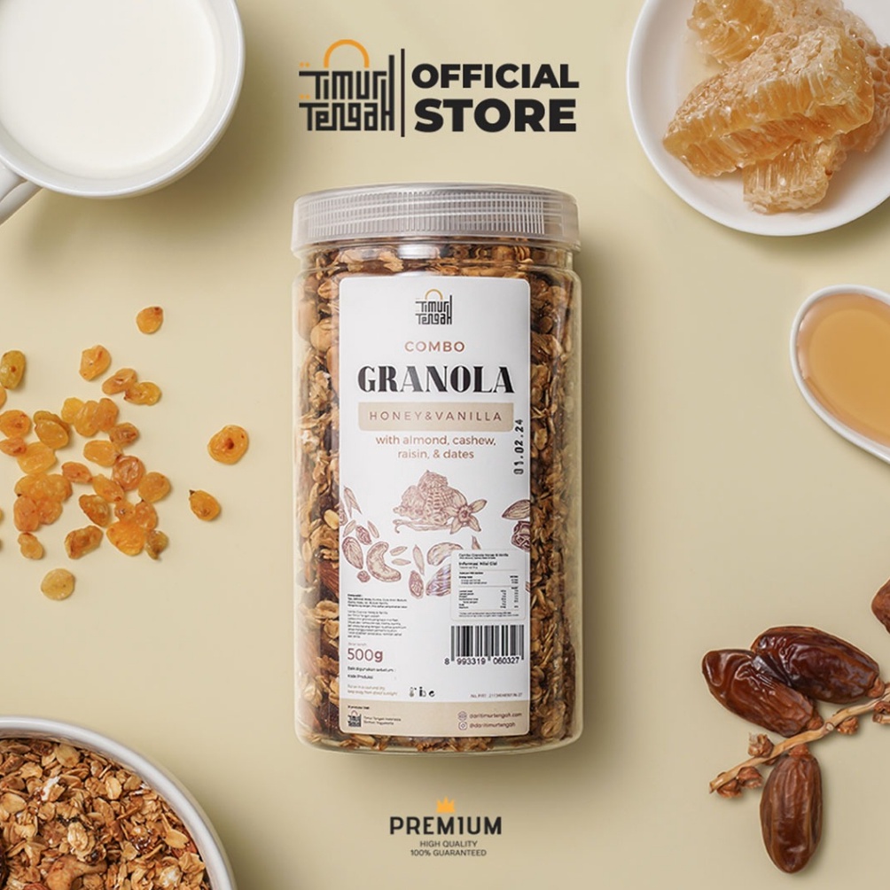 

[♢F96\] Timur Tengah Granola Vanilla Honey 500gr Sereal Makanan Sehat [238]