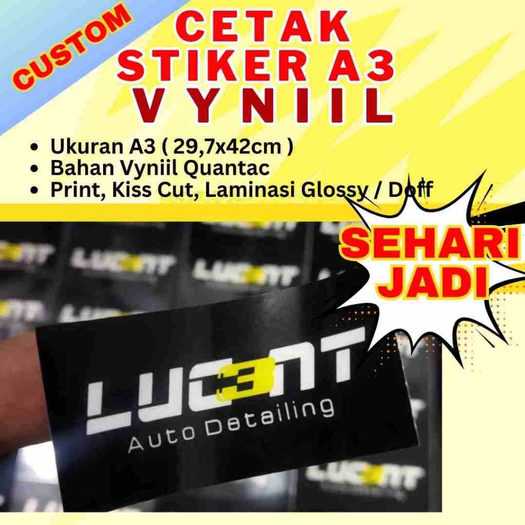 

Cetak Stiker Vynill A3 Custom murah / Stiker Custom Murah / stiker Logo custom/ Stiker A3 Custom Murah