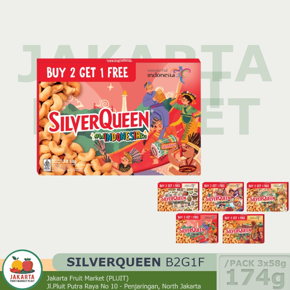 

[✳Q70➢] (COKELAT) SILVERQUEEN MILK CHOCOLATE WITH CASHEW BUY 2 GET 1 silverqueen 174G Keluaran Terbaru