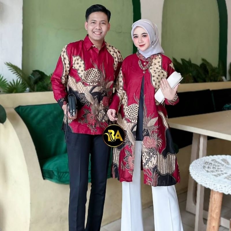 BYAN Batik Couple Tunik Kemeja Motif Soft Terbaru Ready Seragam Kantor M L XL XXL Jumbo
